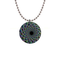 Fractal Rainbow Art Artwork Design 1  Button Necklace