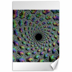 Fractal Rainbow Art Artwork Design Canvas 24  X 36  by Pakrebo