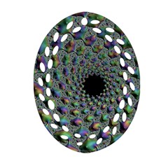 Fractal Rainbow Art Artwork Design Ornament (oval Filigree) by Pakrebo