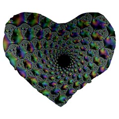 Fractal Rainbow Art Artwork Design Large 19  Premium Heart Shape Cushions by Pakrebo