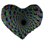 Fractal Rainbow Art Artwork Design Large 19  Premium Heart Shape Cushions Front