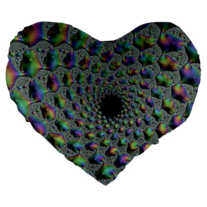 Fractal Rainbow Art Artwork Design Large 19  Premium Heart Shape Cushions