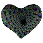 Fractal Rainbow Art Artwork Design Large 19  Premium Heart Shape Cushions Back