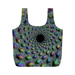 Fractal Rainbow Art Artwork Design Full Print Recycle Bag (m) by Pakrebo