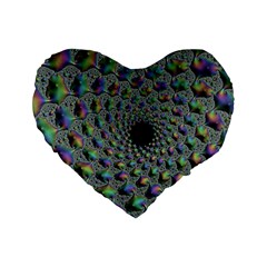 Fractal Rainbow Art Artwork Design Standard 16  Premium Flano Heart Shape Cushions by Pakrebo