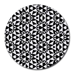 Geometric Tile Background Round Mousepads by Pakrebo