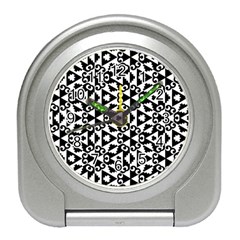 Geometric Tile Background Travel Alarm Clock