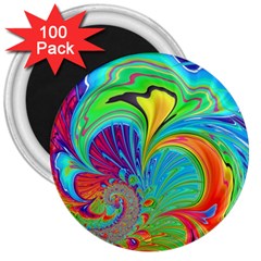 Fractal Art Psychedelic Fantasy 3  Magnets (100 Pack) by Pakrebo