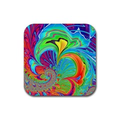 Fractal Art Psychedelic Fantasy Rubber Coaster (square)  by Pakrebo