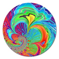 Fractal Art Psychedelic Fantasy Magnet 5  (round) by Pakrebo