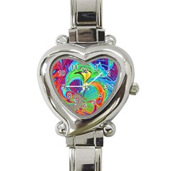 Fractal Art Psychedelic Fantasy Heart Italian Charm Watch