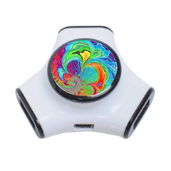 Fractal Art Psychedelic Fantasy 3-port Usb Hub by Pakrebo