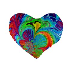 Fractal Art Psychedelic Fantasy Standard 16  Premium Heart Shape Cushions by Pakrebo