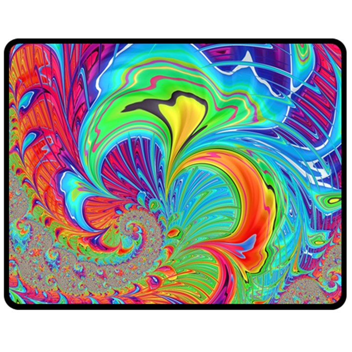 Fractal Art Psychedelic Fantasy Double Sided Fleece Blanket (Medium) 