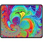 Fractal Art Psychedelic Fantasy Double Sided Fleece Blanket (Medium)  58.8 x47.4  Blanket Back