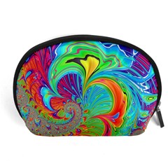 Fractal Art Psychedelic Fantasy Accessory Pouch (large) by Pakrebo