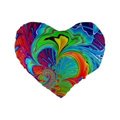 Fractal Art Psychedelic Fantasy Standard 16  Premium Flano Heart Shape Cushions by Pakrebo