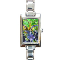 Fractal Gothic Dark Texture Rectangle Italian Charm Watch