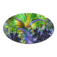 Fractal Gothic Dark Texture Oval Magnet by Pakrebo