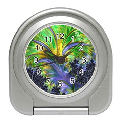 Fractal Gothic Dark Texture Travel Alarm Clock