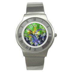 Fractal Gothic Dark Texture Stainless Steel Watch by Pakrebo