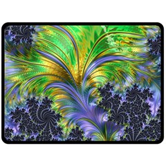 Fractal Gothic Dark Texture Fleece Blanket (large)  by Pakrebo