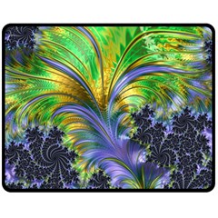 Fractal Gothic Dark Texture Double Sided Fleece Blanket (medium)  by Pakrebo