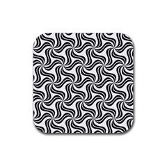 Soft Pattern Repeat Monochrome Rubber Coaster (square)  by Pakrebo