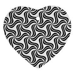 Soft Pattern Repeat Monochrome Heart Ornament (two Sides) by Pakrebo