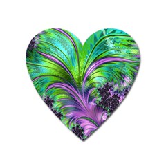 Fractal Art Artwork Feather Swirl Heart Magnet by Pakrebo