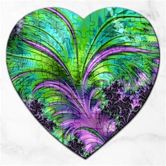 Fractal Art Artwork Feather Swirl Jigsaw Puzzle (heart) by Pakrebo