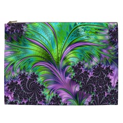 Fractal Art Artwork Feather Swirl Cosmetic Bag (xxl) by Pakrebo