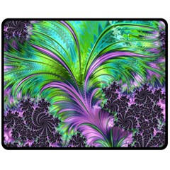 Fractal Art Artwork Feather Swirl Double Sided Fleece Blanket (medium)  by Pakrebo