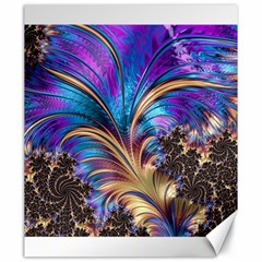 Fractal Feather Swirl Purple Blue Canvas 20  X 24  by Pakrebo