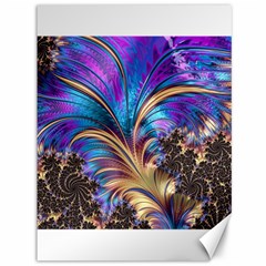 Fractal Feather Swirl Purple Blue Canvas 36  X 48  by Pakrebo