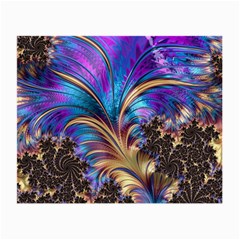 Fractal Feather Swirl Purple Blue Small Glasses Cloth (2-side) by Pakrebo