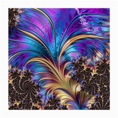 Fractal Feather Swirl Purple Blue Medium Glasses Cloth (2-side) by Pakrebo