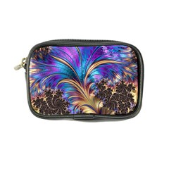 Fractal Feather Swirl Purple Blue Coin Purse by Pakrebo