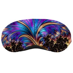 Fractal Feather Swirl Purple Blue Sleeping Masks by Pakrebo