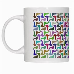 Geometric Floral Shape Geometrical White Mugs by Pakrebo