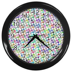 Geometric Floral Shape Geometrical Wall Clock (black)