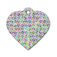 Geometric Floral Shape Geometrical Dog Tag Heart (one Side) by Pakrebo