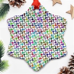 Geometric Floral Shape Geometrical Snowflake Ornament (two Sides) by Pakrebo