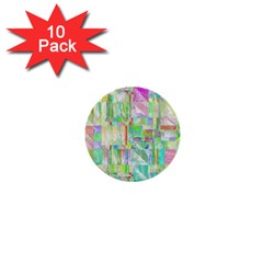 Pastel Quilt Background Texture 1  Mini Buttons (10 Pack)  by Pakrebo