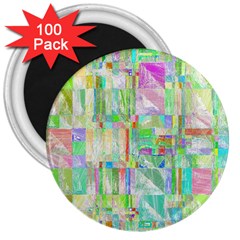 Pastel Quilt Background Texture 3  Magnets (100 Pack) by Pakrebo