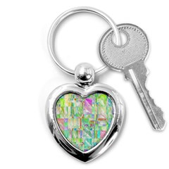 Pastel Quilt Background Texture Key Chains (heart)  by Pakrebo