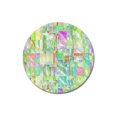 Pastel Quilt Background Texture Magnet 3  (round) by Pakrebo