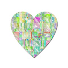 Pastel Quilt Background Texture Heart Magnet by Pakrebo