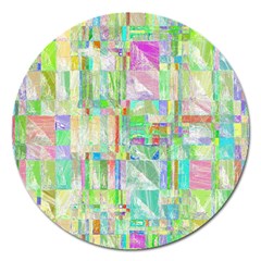 Pastel Quilt Background Texture Magnet 5  (round) by Pakrebo