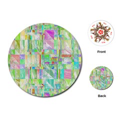 Pastel Quilt Background Texture Playing Cards (round) by Pakrebo